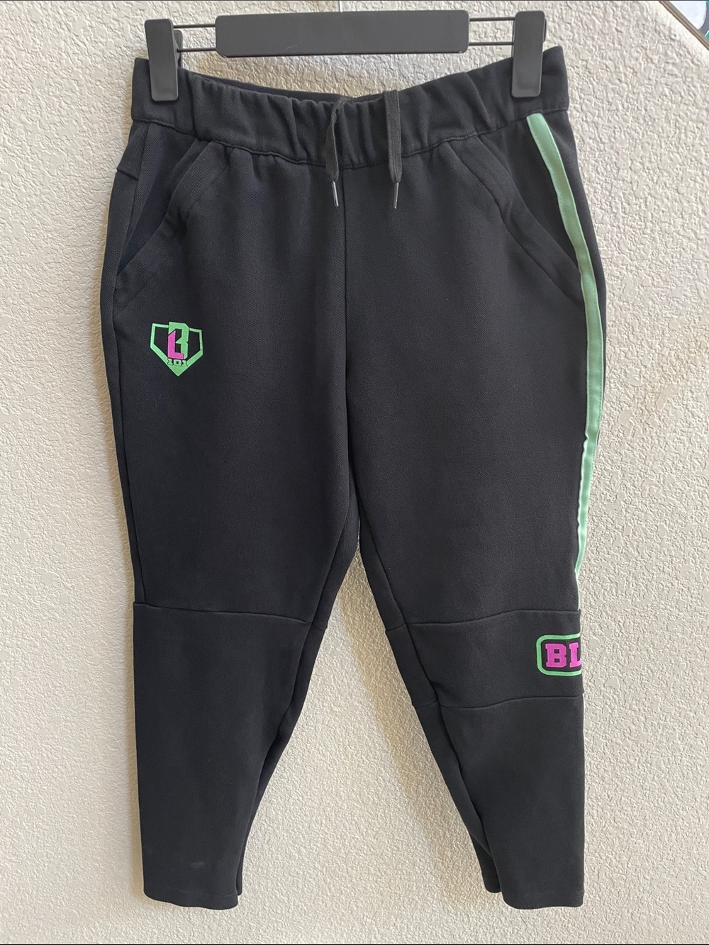 Baseball Lifestyle 101 Black Joggers with Mint Trim
